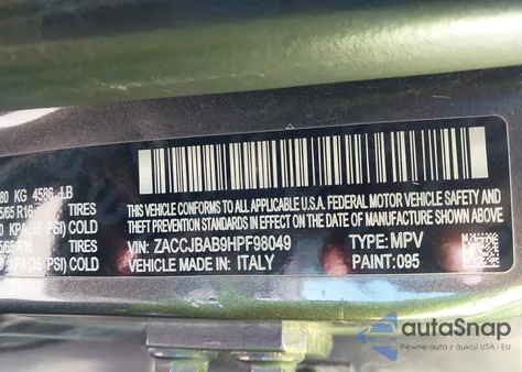 2017 Jeep Renegade Sport 4X4 z USA, uszkodzony, nr VIN ZACCJBAB9HPF98049